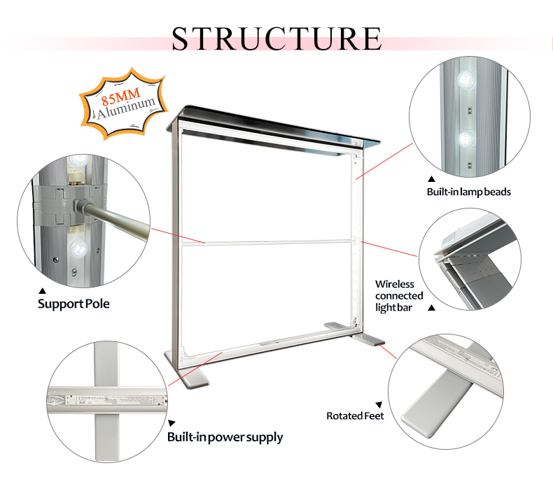 SEGPRO 85 foldable lightbox counter structure