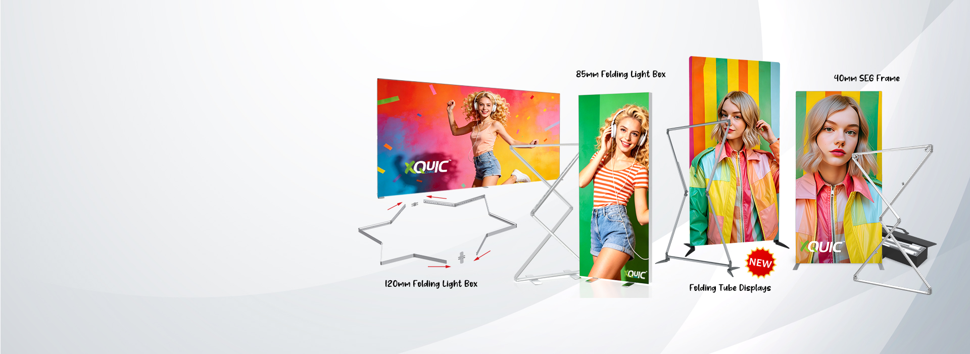<span style='font-size:50px;font-weight:blod!important;color:#333;'>XQUIC™ <br/>Folding Displays</span><br/><font style='color:#333;'>Fold Fast. Display More.</font>