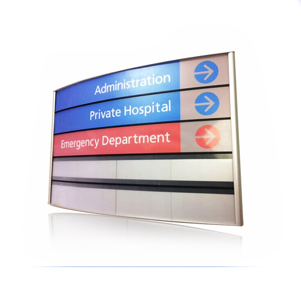 Curved wall mounted sign KC system