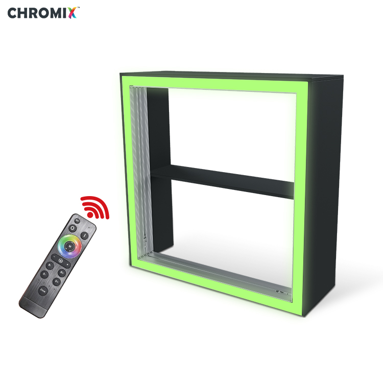 طاولة عرض بإطار LED مع حافة ورف RGB