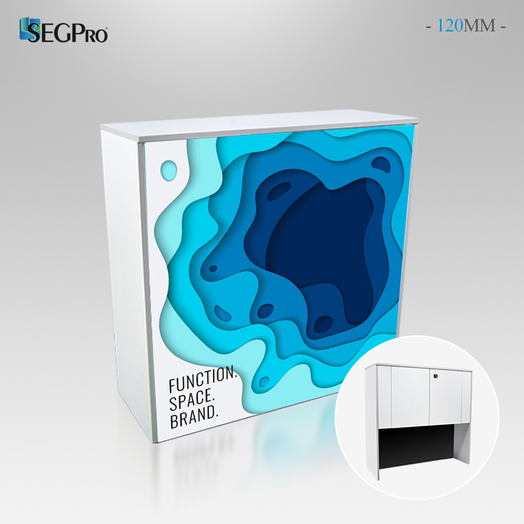 Modular Light Box Counter with Shelf and Door