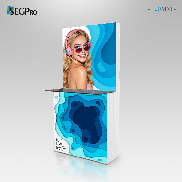 Single Worktop SEG Backlit Promotional Counter