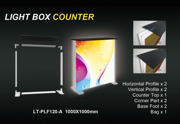 Reception counter, Lightbox counter, Trade show Lightbox Counter， Lightbox Counter display， SEG Lightbox Counter