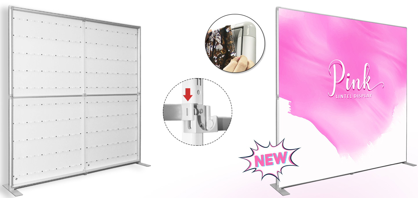 50mm EZ Tube backlit display modular aluminum frame structure with integrated LED lighting