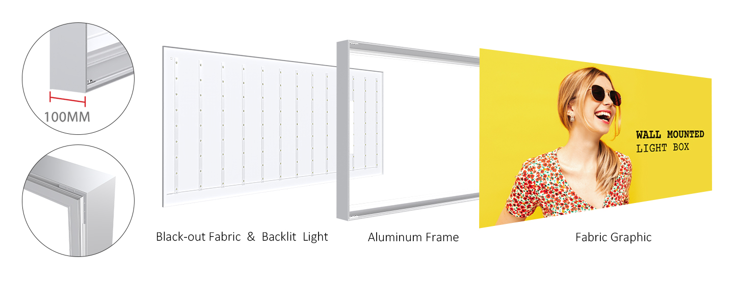 100mm Backlit Structure Wall Mounted Light Box