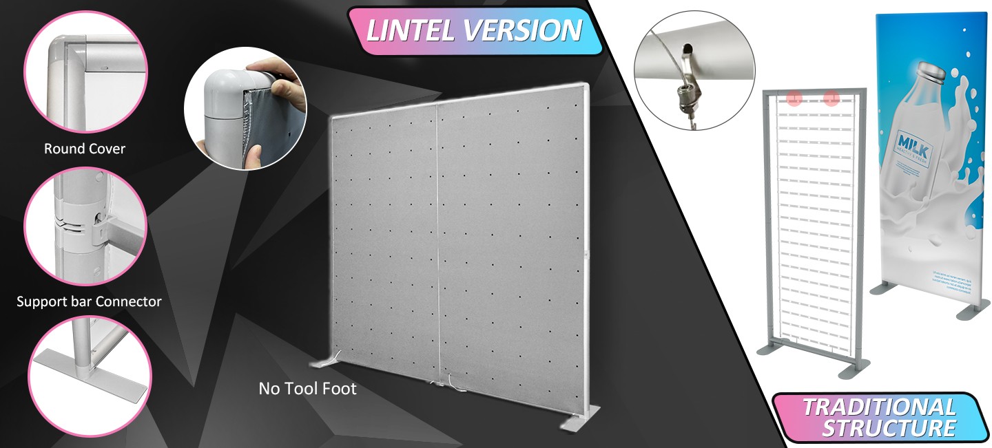 Lintel version vs traditional structure comparison for 50mm backlit display