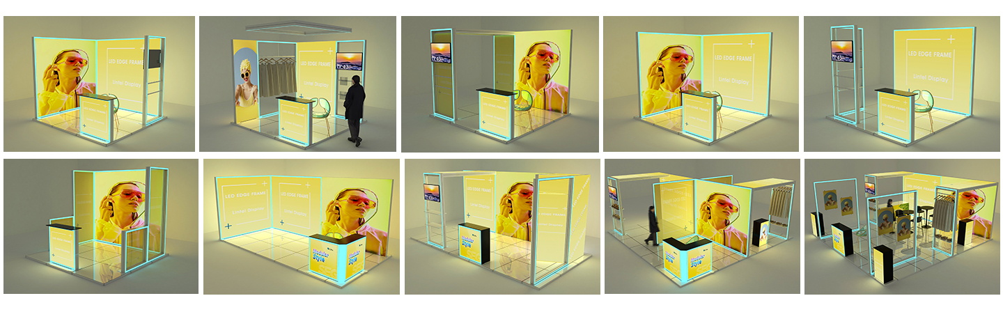 كشك بإطار حافة LED مع منضدة