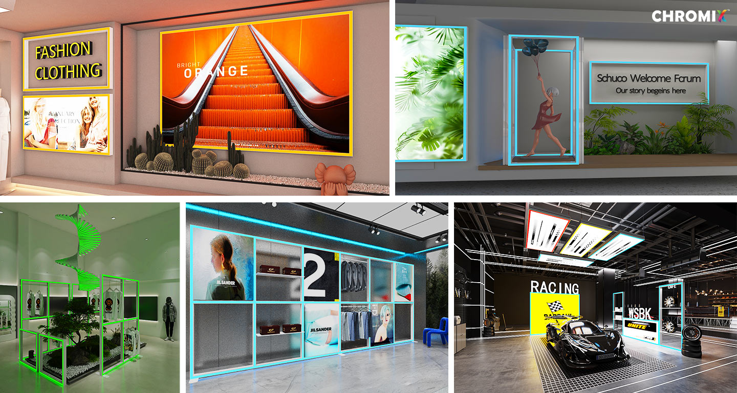 تطبيق إطار حافة إضاءة LED RGB من CHROMIX مقاس 80 مم مع حوامل مختلفة.jpg