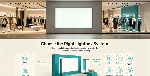 led lightbox for retail installation ,trade show booth 