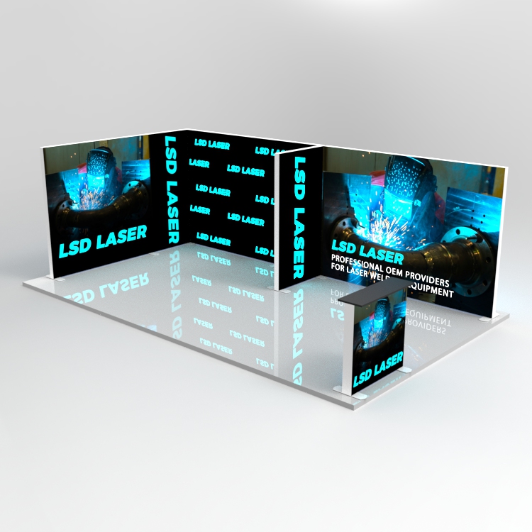 3x6m Booth Extended Backwall 3x6m exhibition booth extended backwall SEG lightbox configuration