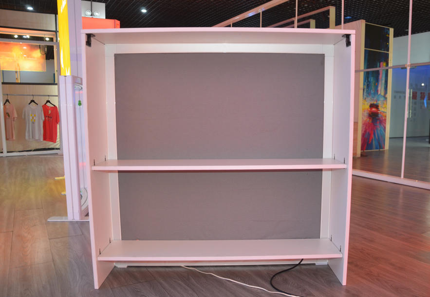 LED screen exhibition counter with two open rear storage shelves.jpg LED screen exhibition counter with two open rear storage shelves