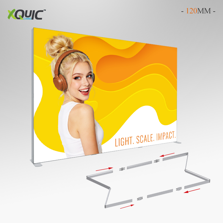 XQUIC CHRO 120mm Segmented Folding Light Box XQUIC CHRO 120mm segmented folding light box assembled into a large exhibition backdrop